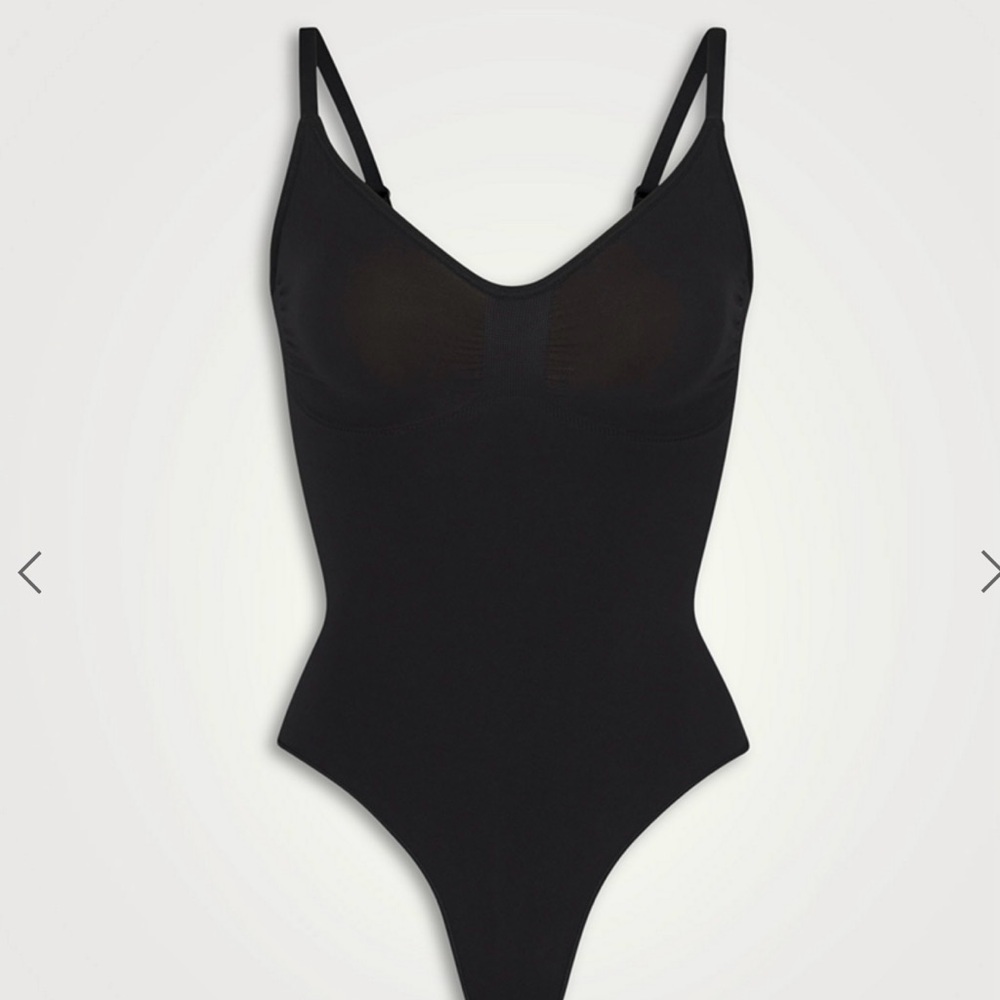 SKIMS Black Bustier Fitted Bodysuit